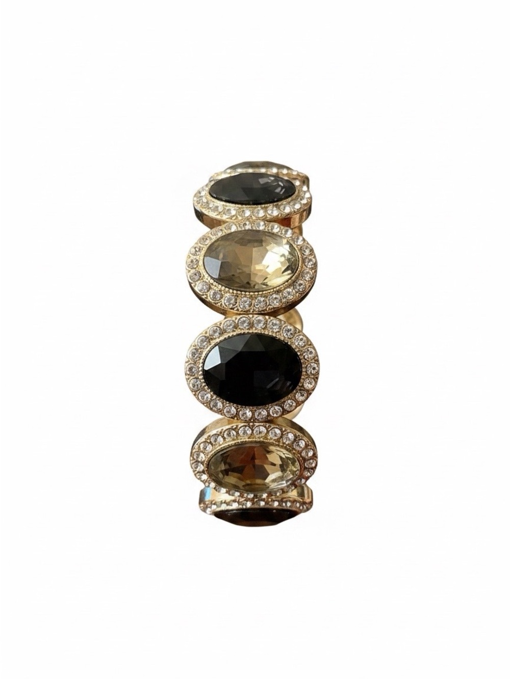 Chunky Gold-Tone Multi-Color Crystal Stretch Bracelet - Picture 2 of 4